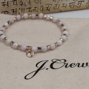J. Crew Pink and Gold Beaded Bracelet